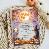 ゴースト、魔女 & かぼちゃのスペクタキュラー ハロウィン 招待状