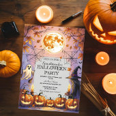 ゴースト、魔女 & かぼちゃのスペクタキュラー ハロウィン 招待状