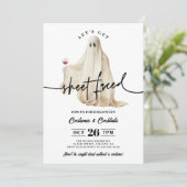 ゴースト Let's Get Sheet Faced 面白いハロウィン 招待状 (スタンド正面)