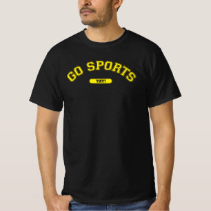 ゴースポーツヤジェネリックファンイエローのブラック不可知性上 Tシャツ