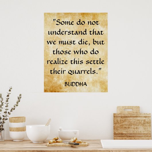ゴータマブッダ感動的引用文 ポスター (キッチン)