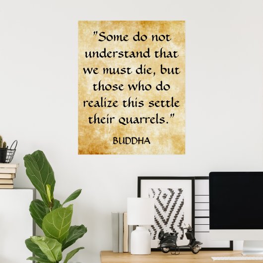 ゴータマブッダ感動的引用文 ポスター (ホームオフィス)
