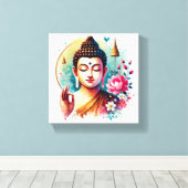 ゴータムブッダの芸術作品 キャンバスプリント (インサイチュ (ウッドフロア))
