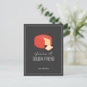 ゴーダフレンドおもしろいバレンタインラブチーズハガキ ポストカード (スタンド正面)