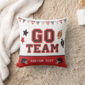 ゴーチームサッカーファンレッド&ブラックフェスティバルスポーツ クッション (ブランケット)