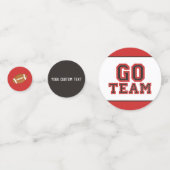 ゴーチームサッカーファンレッド&ブラックフェスティバルスポーツ コンフェッティ (正面)