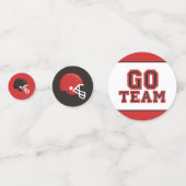 ゴーチームサッカーファンレッド&ブラックフェスティバルスポーツ コンフェッティ (裏面)