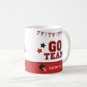 ゴーチームサッカーファンレッド&ブラックフェスティバルスポーツ コーヒーマグカップ (正面右)