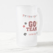 ゴーチームサッカーファンレッド&ブラックフェスティバルスポーツ フロストグラスビールジョッキ (正面右)