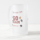 ゴーチームサッカーファンレッド&ブラックフェスティバルスポーツ フロストグラスビールジョッキ (正面左)