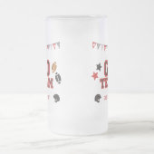 ゴーチームサッカーファンレッド&ブラックフェスティバルスポーツ フロストグラスビールジョッキ (中央)