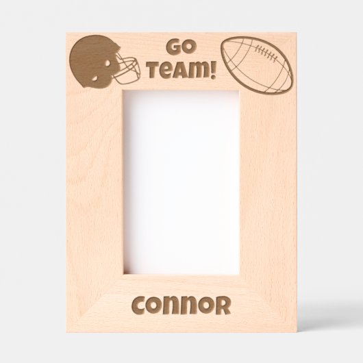 ゴーチームサッカー名前をカスタムする レーザー彫刻フレーム (正面)