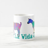 ゴートスおもしろいローガンリヴィンラヴィダゴアアートタ コーヒーマグカップ (中央)