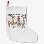 ゴートマスメリー動物ヤギ愛好家メリークリスマス スモールクリスマスストッキング (正面)