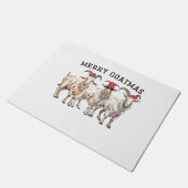 ゴートマスメリー動物ヤギ愛好家メリークリスマス ドアマット (アングル)