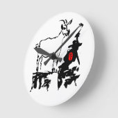 ゴートロックズベトナムイ中国のヤー〔占星術の〕十二宮図Rクロック ラウンド壁時計 (傾斜)