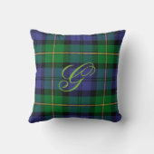 ゴードンの一族のタータンチェックのモノグラムの枕 クッション (裏面)