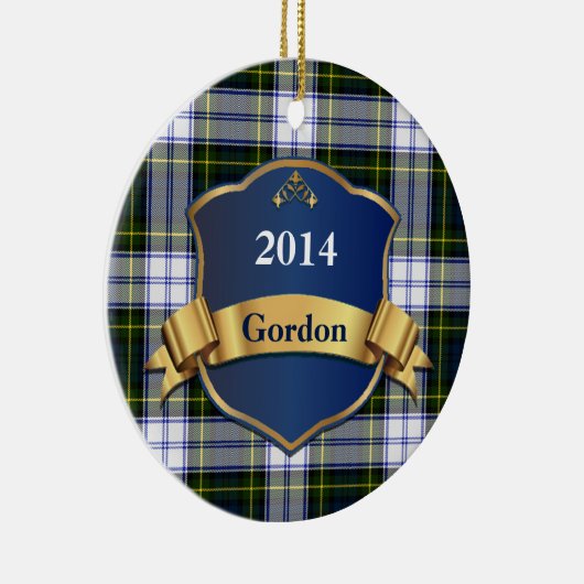 ゴードンの服のタータンチェック格子縞のカスタムなオーナメント セラミックオーナメント (右)