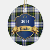 ゴードンの服のタータンチェック格子縞のカスタムなオーナメント セラミックオーナメント (左)