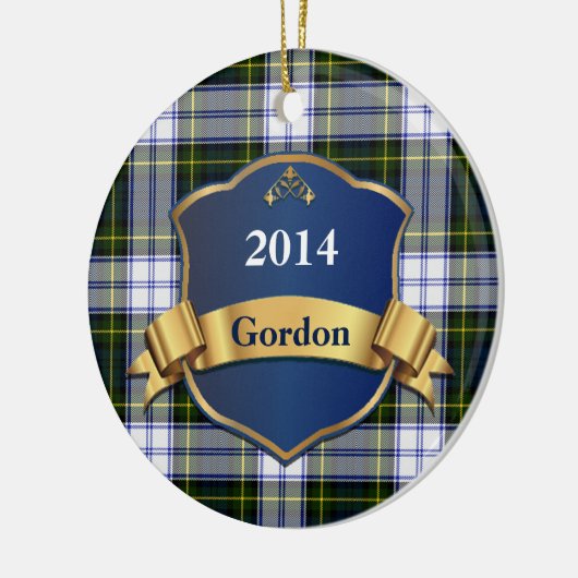ゴードンの服のタータンチェック格子縞のカスタムなオーナメント セラミックオーナメント (左)