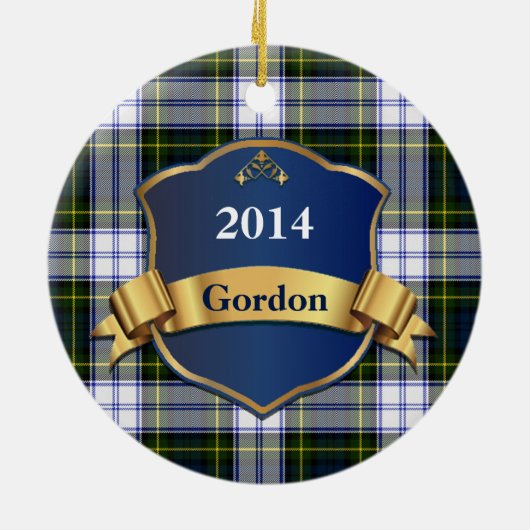 ゴードンの服のタータンチェック格子縞のカスタムなオーナメント セラミックオーナメント (裏面)
