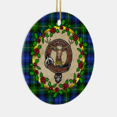ゴードンクランバッジ&タータンチェックパーソナライズされたクリスマス セラミックオーナメント (右)