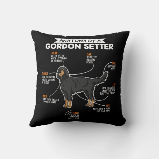 ゴードンセッターの解剖学的おもしろい犬持ち主の贈り物 クッション (裏面)
