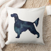 ゴードンセッタードッグブラックウォーターカラーシルエット クッション (ブランケット)