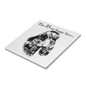 ゴードンセッターハッピー顔 タイル (側面)