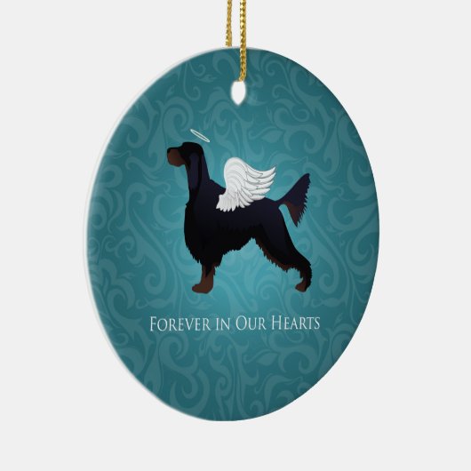 ゴードンセッターペット記念ドッグエンジェル セラミックオーナメント (右)