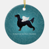 ゴードンセッターペット記念ドッグエンジェル セラミックオーナメント (正面)