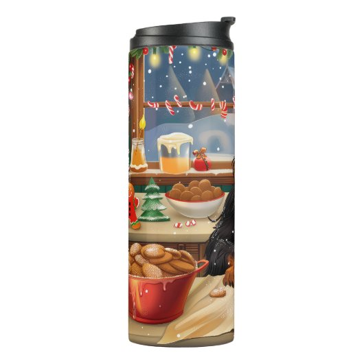 ゴードンセッターホリデーベーキング:フェスティバルクリスマス タンブラー (回転左)
