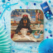 ゴードンセッターホリデーベーキング:フェスティバルクリスマス ペーパープレート (パーティー)