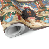 ゴードンセッターホリデーベーキング:フェスティバルクリスマス ラッピングペーパー (ロールコーナー)