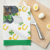 ゴードンセッターホリデーホームデコールSt patricks day キッチンタオル (四つ折り)