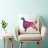 ゴードンセッター幾何学模様シルエットピンク クッション (椅子)