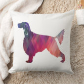 ゴードンセッター幾何学模様シルエットピンク クッション (ブランケット)