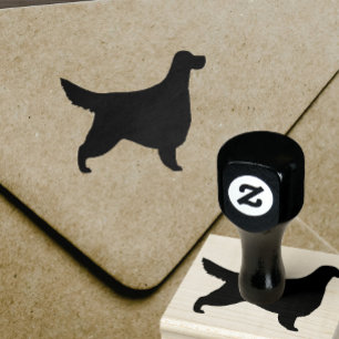 ゴードンセッター犬がシルエットゴム印を作る ラバースタンプ