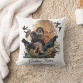 ゴードンセッター、狩りシーズンウッドウォールアートコーヒー クッション (ブランケット)