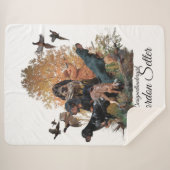 ゴードンセッター、狩りシーズンウッドウォールアートコーヒー シェルパブランケット (正面(横))