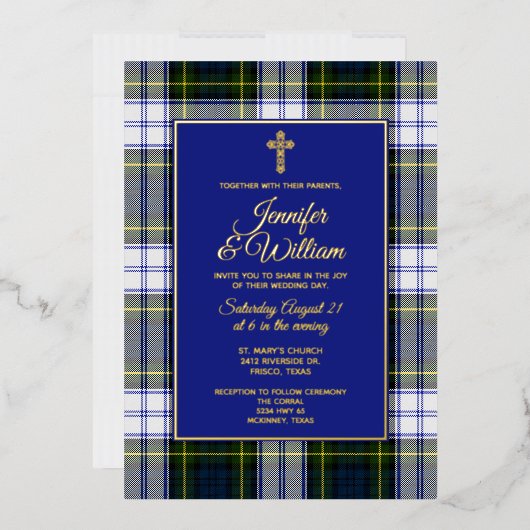 ゴードンドレスタータンチェック結婚プレイド 箔招待状 (封筒)