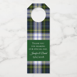 ゴードンドレスプレイドワインボトルメッセージカード ボトルネックタグ