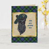 ゴードンバッジ&タータンチェックパーソナライズされたカード カード (黄色い花)