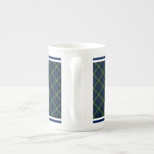 ゴードンファミリータータンチェックダークブルー&グリーンプレイド ボーンチャイナマグカップ (裏面)