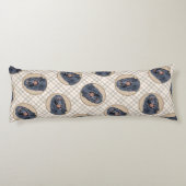 ゴードン絵を描セッターの黒可愛いオリジナルドッグアート ボディピロー (裏面)