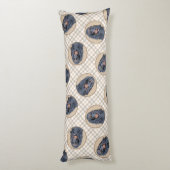 ゴードン絵を描セッターの黒可愛いオリジナルドッグアート ボディピロー (裏面 (縦))