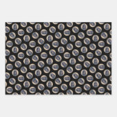 ゴードン絵を描セッターの黒可愛いオリジナルドッグアート ラッピングペーパーシート (正面3)