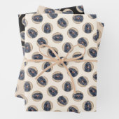 ゴードン絵を描セッターの黒可愛いオリジナルドッグアート ラッピングペーパーシート (インサイチュ)