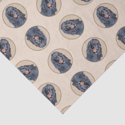 ゴードン絵を描セッターの黒可愛いオリジナルドッグアート 薄葉紙 (詳細)