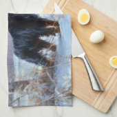 ゴードン・セッターが雪のクリスマスを許可 キッチンタオル (四つ折り)